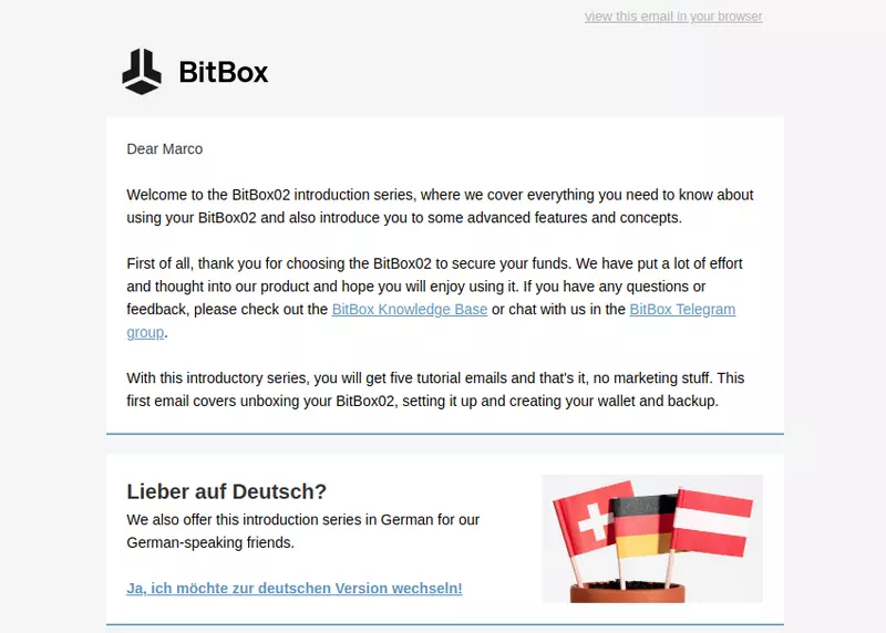 BitBox02 Tutorial E-Mail