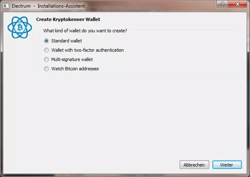 Electrum Wallet erstellen