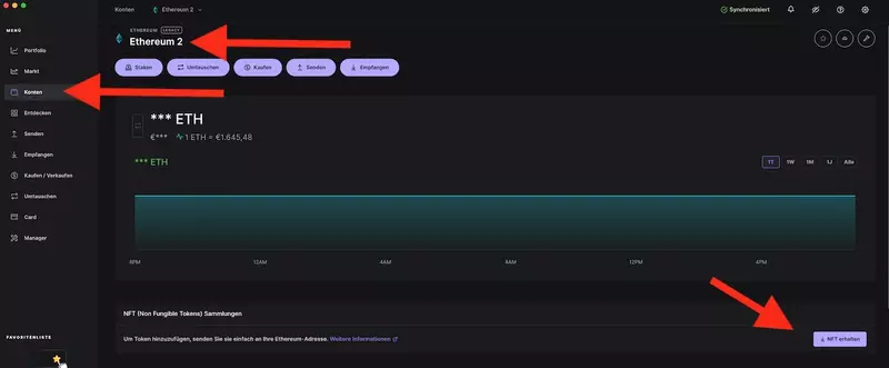 Ledger Live NFT empfangen