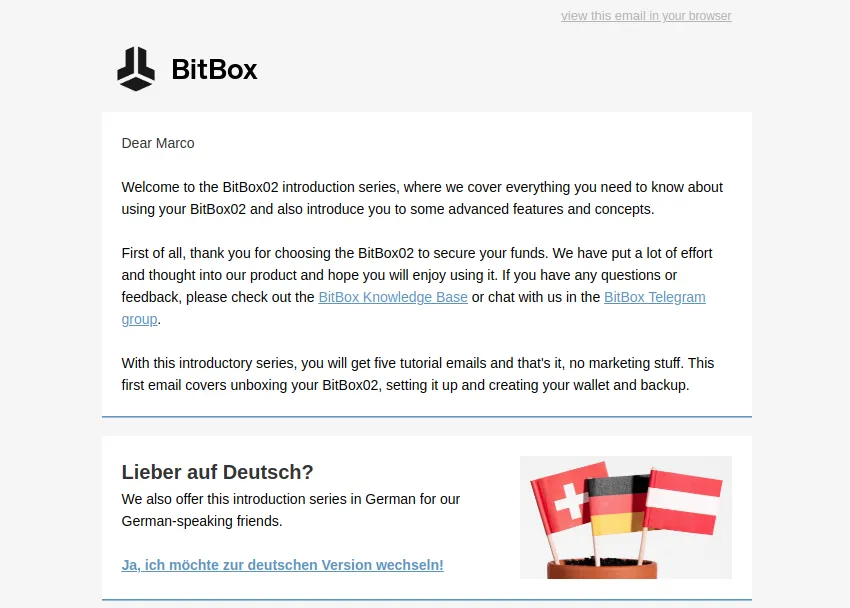 BitBox02 Tutorial E-Mail