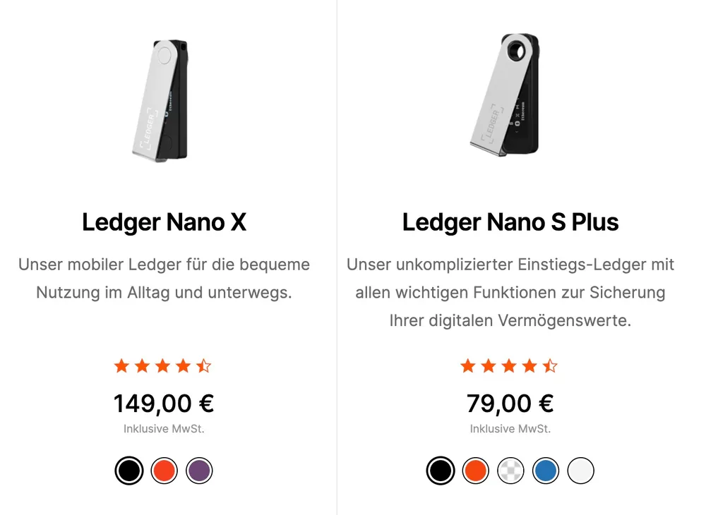 Ledger Nano X vs Ledger Nano S Plus