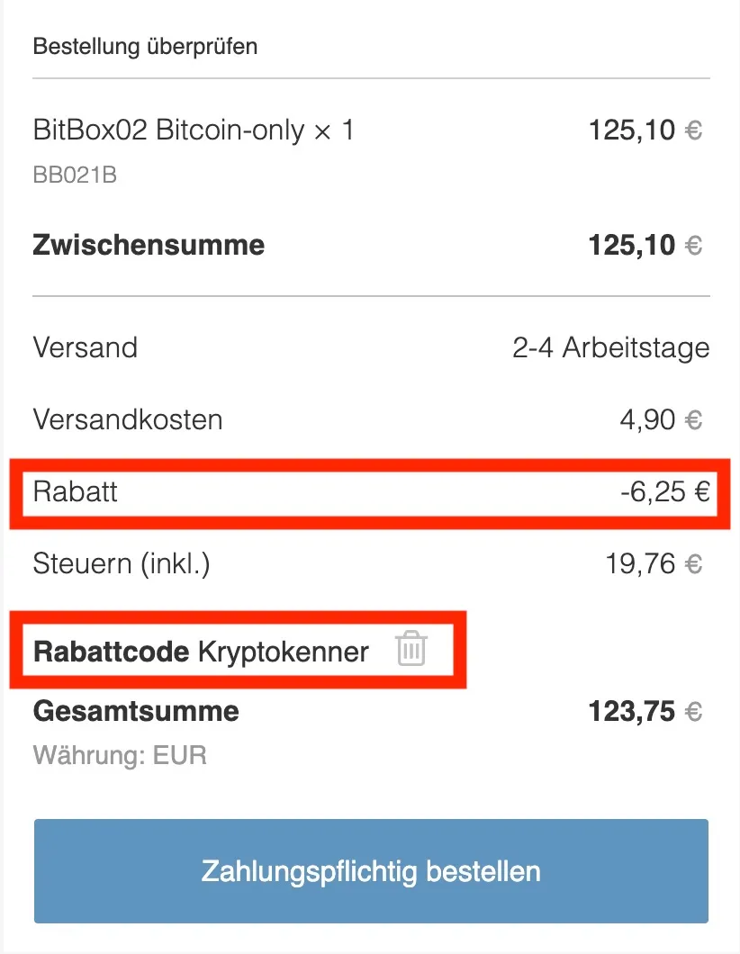 Bitbox 02 Rabattcode