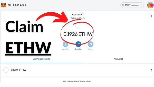 Ethereum Merge: ETHW Hardfork Coin claimen